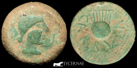 Ancient Hispania, Roman Republic Bronze As 22,29 g. 32 mm. Carbula 120-20 B.C. Good very fine.