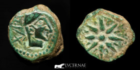 Malaca bronze Quadrans 2,26 g. 14 mm.  (Malaga) 200-20 B.C.  GVF