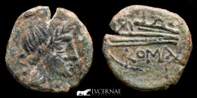 Anonymous Bronze Semis 2.94 g., 17 mm. Hispain 150-120 B.C.  Good very fine (MBC+)
