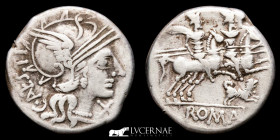 C. Antestius Silver Denarius 3.95 g. 19 mm. Rome 146 BC GVF