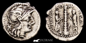 C. Minucius Augurinus Silver Denarius 3.75 g. 19 mm. Rome 135 BC Good very fine