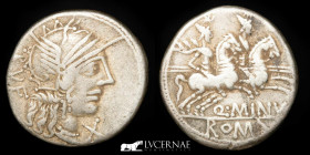Q. Minucius Rufus Silver Denarius 3.83 g., 18 mm. Rome 122 BC Near extremely fine