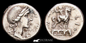 Mn. Aemilius Lepidus Silver Denarius 3.92 g., 18 mm. Rome 114 B.C. GVF
