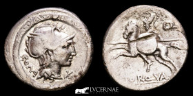 L. Manlius Torquatus Silver Denarius 3,77 g., 19 mm. Central Italy 113/2 GVF