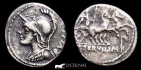P. Servilius M. f. Rullus. Silver Denarius 3.57 g., 18 mm. Rome 100 B.C. Good very fine