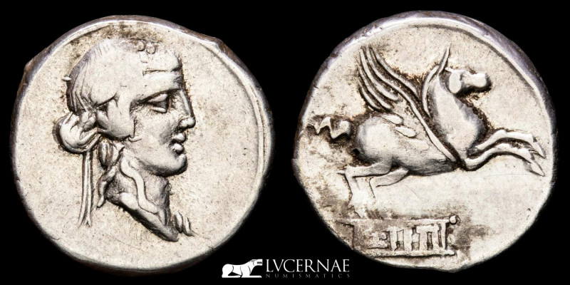 Roman Republic - Q. Titius - Silver denarius (3,80g • 17mm). Rome mint, 90 B.C. ...