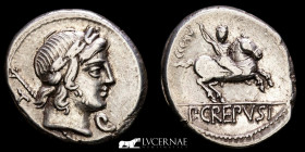 P. Crepusius Silver Denarius 3.86 g. 19 mm. Rome 82 B.C. GVF