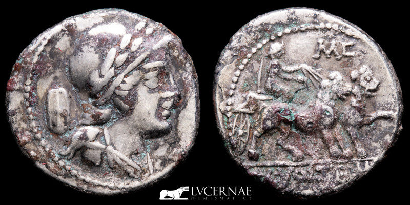 Roman Republic - M. Volteius M. f. Fourree denarius, (3,02 g. 19 mm.) Minted in ...