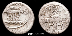 Q Pompeius Rufus Silver Denarius 3,62grs. 17mm. Rome 54 B.C. Good very fine (MBC+)