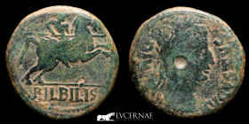 Augustus Bronze As 12.83 g., 28 mm. Bilbilis 27 BC. 14 AD. Very fine