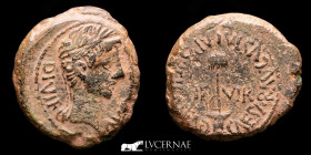 Augustus bronze Semis 8.12 g. 22 mm. Caesaraugusta 27 BC-14 DC Good very fine