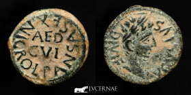 Augustus Bronze Quadrans 3.08 g., 17 mm. Celsa, Zaragoza. 27 BC-14 AD EF