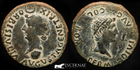 Tiberius bronze Dupondius 24,48 g. 34 mm. Colonia Romula 14-37 A.D. nEF