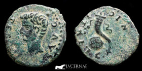 Augustus  Bronze Semis 2.92 g. 21 mm. Italica 27 BC.-14 AD. Good very fine