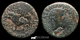 Tiberius Bronze As 13.12 g. 28 mm. Clunia (Coruña del Conde/Burgos) 37-41 AD Near extremely fine