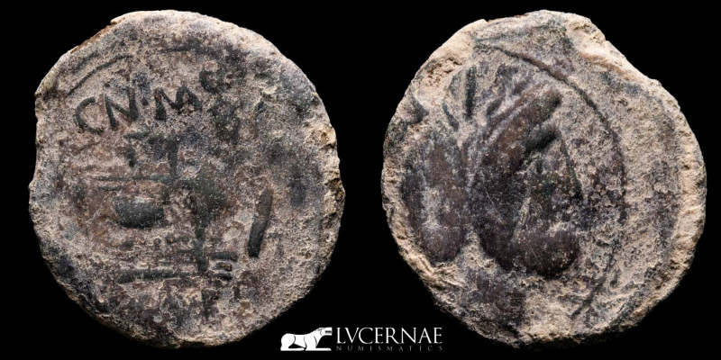 Roman Republic - Cnaeus Pompeius Magnus. Bronze as. (14.17 g. 34 mm.) Minted in ...