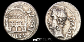 Augustus Silver Denarius 3.52 g., 18 mm. Emerita 25-23 BC Good very fine (MBC)