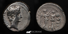 Augustus Silver Quinarius 1,80 g., 14 mm. Emerita. 25-23 B.C. gVF