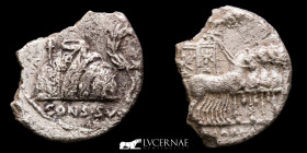 Augustus 27BC-14AD Silver Denarius 2.61 g., 17 mm Col. Patricia 18 B.C. VF