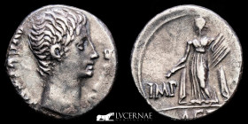 Augustus 27 BC-14 AD Silver Denarius 3,86 g. 17 mm. Lugdunum 15-13 B.C. Good very fine (MBC)