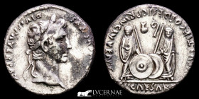 Augustus Silver Denarius 3.48 g. 17 mm. Lugdunum 2 BC.- 4 AD. EF