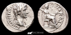 Augustus Silver Denarius 3.70 g. 19 mm. Lugdunum 27 BC-14 AD. Good very fine (MBC)