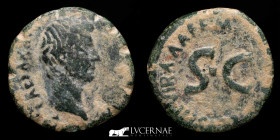 Augustus Bronze As 9.95 g. 26 mm. Rome 7 B.C.  Very fine (BC)