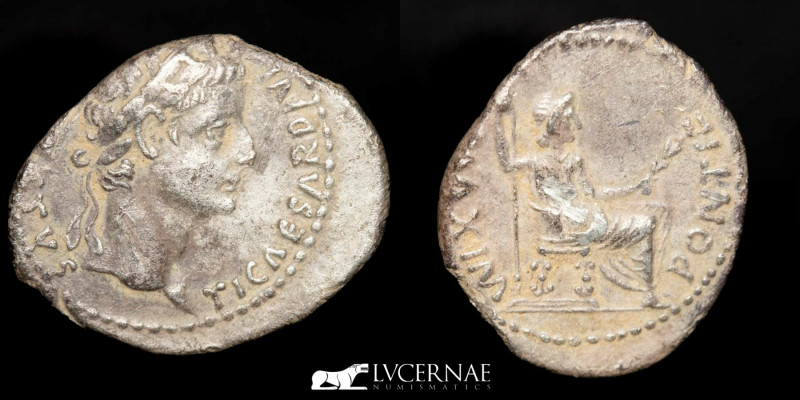 Roman Empire - Tiberius, AD 14-37. 
Silver denarius (3,67 g., 21 mm.). Minted in...