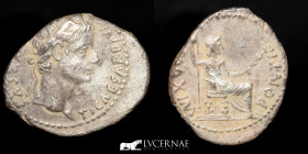 Tiberius Silver Denarius 3,67 g., 21 mm. Lugdunum 14-37 A.D. GVF