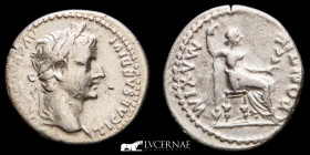 Tiberius Silver Denarius 3,70 g., 18 mm. Lugdunum 14-37 A.D. GVF