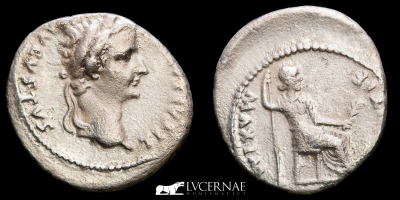 Roman Empire - Tiberius, AD 14-37. 
Silver denarius (3,42 g., 19 mm.). Minted in...