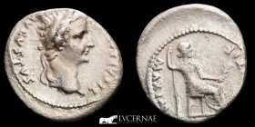 Tiberius Silver Denarius 3,42 g., 19 mm. Lugdunum 14-37 A.D. GVF