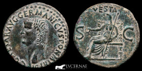 Caligula Bronze As 11,10 g, 27 mm. Rome 37-38 A.D. EF