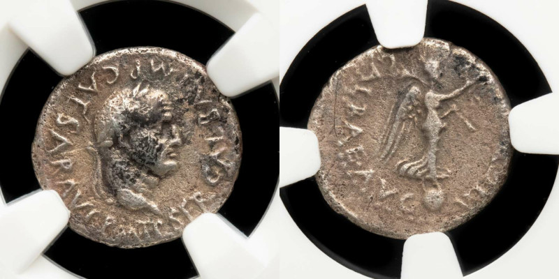 Roman Empire - Galba (68-69 A.D.) 
Silver quinarius (1,71 g. 14 mm.), Lugdunum m...