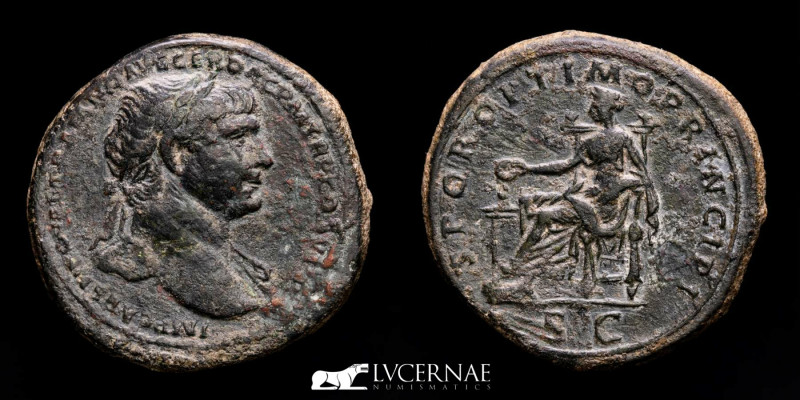 Roman Empire - Trajan (98-117 A.D.9 Æ Sestertius. Rome, AD 109-110. 

IMP CAES N...