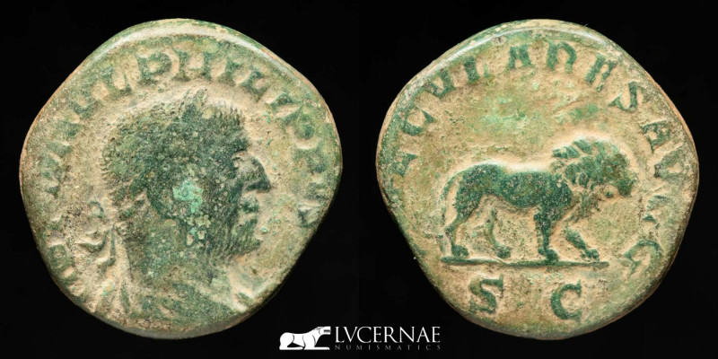 Roman Empire - Philip I (244-249 A.D.) Bronze sestertius. Minted in Rome, AD 248...