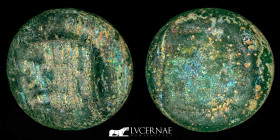 Fatimi Glass Weight 1.41 g., 16 mm. Egypt 996-1021 A.D. Very fine