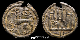 Fernando IV Bronze Dinero 1.25 g., 12 mm. Burgos 1295-1312 GVF+