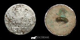 Spain white coated copper button 1.96 g. 17 mm. Seville XIX century VF
