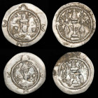 Lot of 2 Hormazd IV Silver Drachm 3.04 g. 27 mm / 3.10 g. 29 mm Meshan 579-590 A.D. Good very fine (MBC)