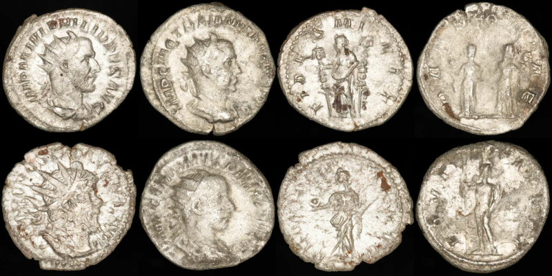 Roman Empire - Lot of four (4) silver antoninianus.

1 - Philip I - FIDES MILITV...