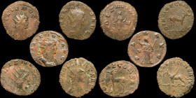 Lot of five Bronze Antoninianus - Rome 253-268 A.D. gVF