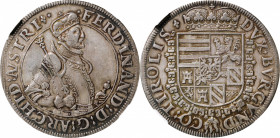 AUSTRIA. Taler, ND (1564-95). Hall Mint. Ferdinand II as Archduke. NGC MS-63.

Dav-8094. A superb example of the type, with bold strike detail throu...