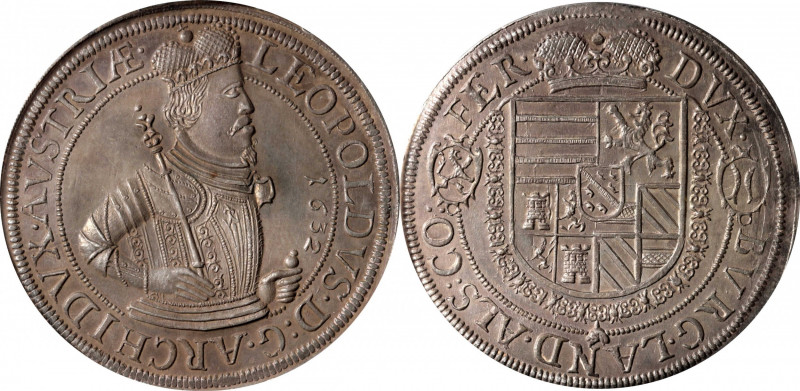AUSTRIA. Taler, 1632. Ensisheim Mint. Leopold V. PCGS MS-62.

Dav-3355; KM-272...