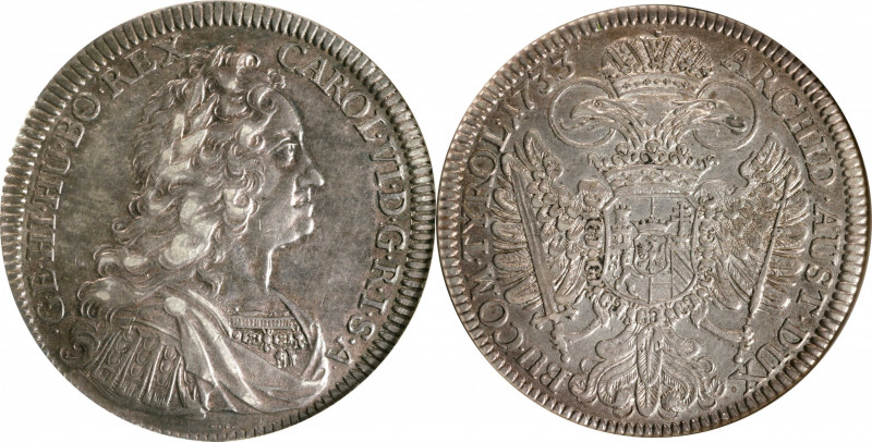 AUSTRIA. Taler, 1733. Hall Mint. Charles VI. NGC AU-53.

KM-1639.1; Dav-1055. ...