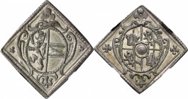 AUSTRIA. Salzburg. Pfennig Klippe, ND (1587-1612). Wolf Dietrich von Raitenau. NGC MS-63.

Probszt-906. Weight: 2.98 gms. A handsomely choice piece ...