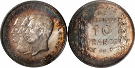 BELGIUM. Silver 10 Francs Pattern, 1930. Albert I. PCGS SPECIMEN-60.

Dup-2379. Pattern with the conjoined busts of three kings: Leopold I, Leopold ...
