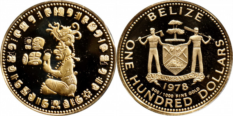 BELIZE. 100 Dollars, 1978. Franklin Mint. CHOICE PROOF.

Fr-4; KM-55. AGW: 0.0...