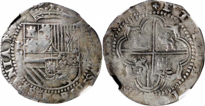 BOLIVIA. Cob 8 Reales, ND (1574-86)-P B. Potosi Mint. Philip II. NGC VF Details-...