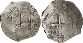 BOLIVIA. Cob 8 Reales, 1678-P E. Potosi Mint. Charles II. NGC VF-30.

KM-26; Cal-Type 111 # 711. A boldly detailed Cob with two dates visible, along...